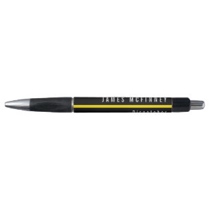 Stylo Monogramme de la ligne jaune mince du répartiteur