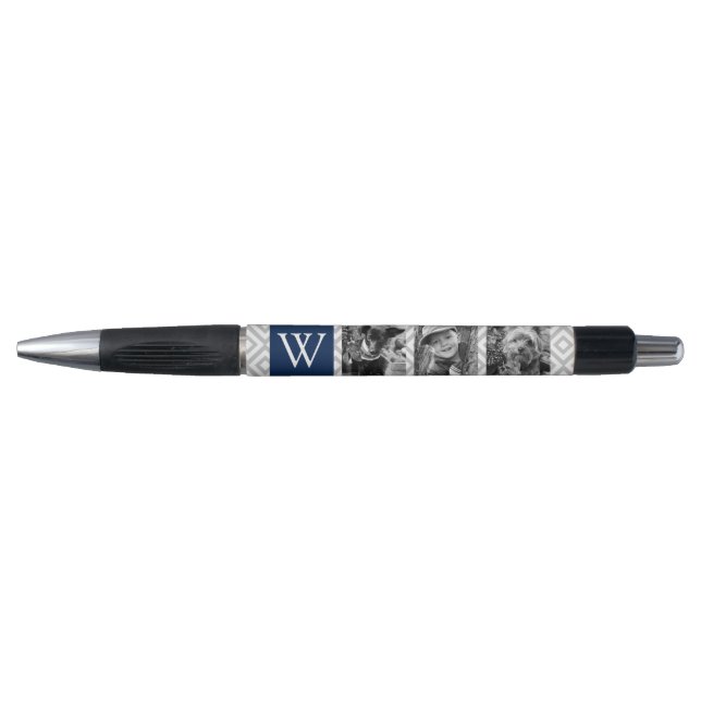 Stylo Monogramme de marine et collage de photo (Devant)