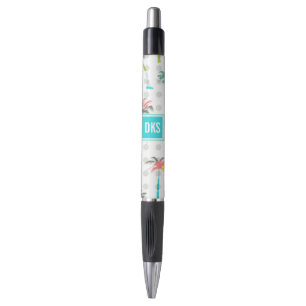 Stylo Monogramme des palmiers d'aquarelle