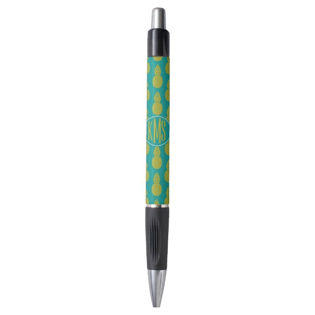 Stylo Monogramme du fruit tropical | d'ananas (Devant (Vertical))