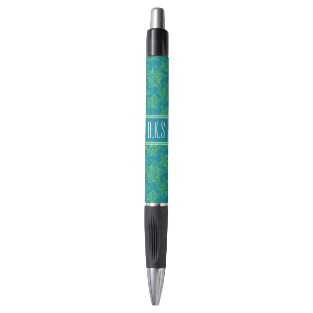 Stylo Monogramme du motif | de foule d'étoiles de mer (Devant (Vertical))