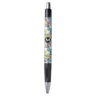 Stylo Monogramme grunge des paumes   d'ananas