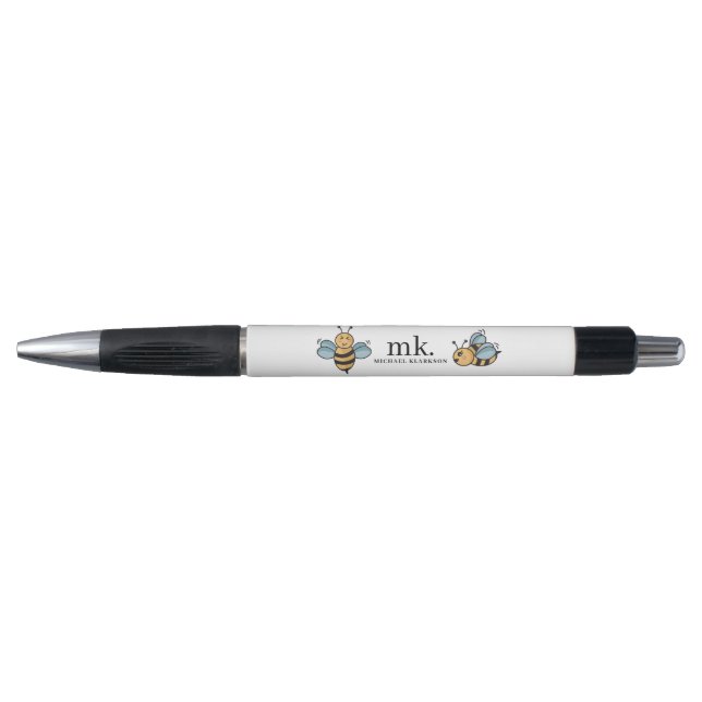 Stylo Monogramme jolies abeilles miel (Devant)