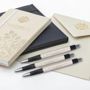 Stylo Monogramme minimaliste épicé rose Whisper