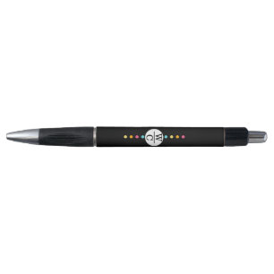 Stylo Monogramme Moderne Noir Blanc   Nom Personnalisé C