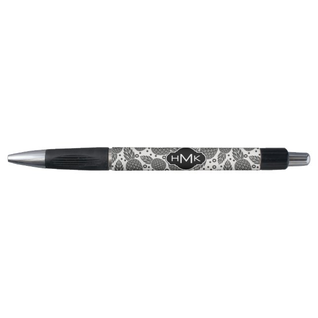 Stylo Monogramme monochrome des ananas | (Devant)