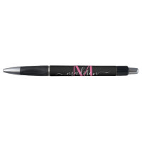 Monogramme noir Magenta rose Nom du script Style