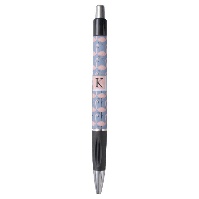 Stylo Monogramme tendre du motif | de Flamant rose (Devant (Vertical))