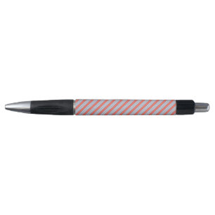 Stylo Motif à cinq bandes bleu-gris avec corail vivant