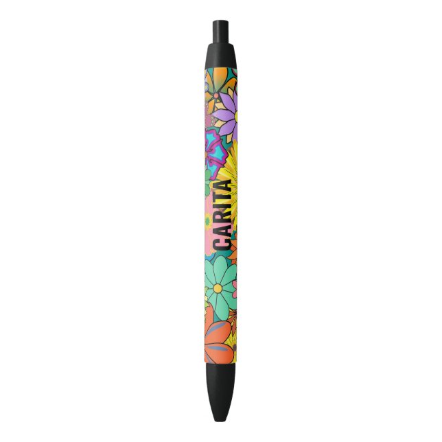 Stylo Motif à fleurs des années 60 (devant Vertical)