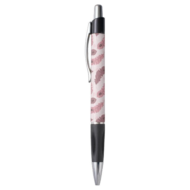 Stylo motif avec des plumes de paon (Haut (Vertical))