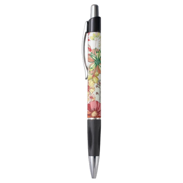 Stylo Motif avec les fleurs rouges (Haut (Vertical))
