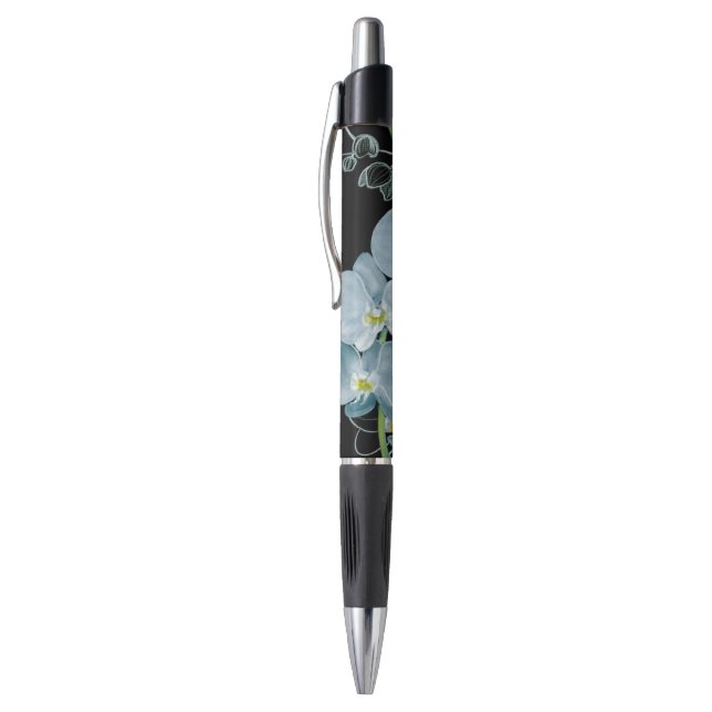 Stylo Motif blanc d'orchidées d'aquarelle (Haut (Vertical))