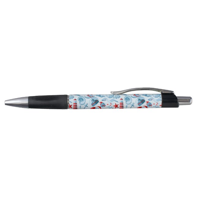 Stylo Motif blanc et bleu rouge nautique (Haut)