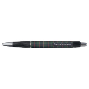 Stylo Motif carreauté classique bleu foncé rouge vert