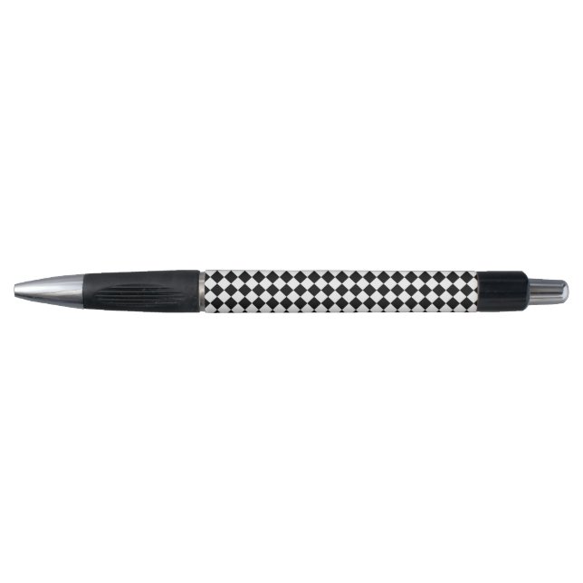 Stylo Motif Chevron Noir et Blanc Gras Emmy Classique (Devant)