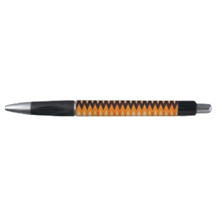 Stylo Motif chevron zigzag Halloween – Orange et noir