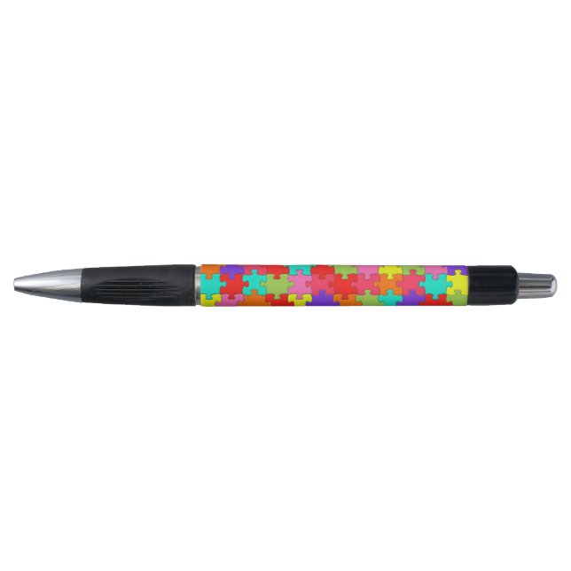 Stylo Motif coloré de casse-tête (Devant)