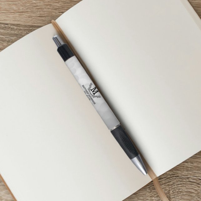 Stylo Motif de balle de golf personnalisé Nom Monogramme (Créateur téléchargé)