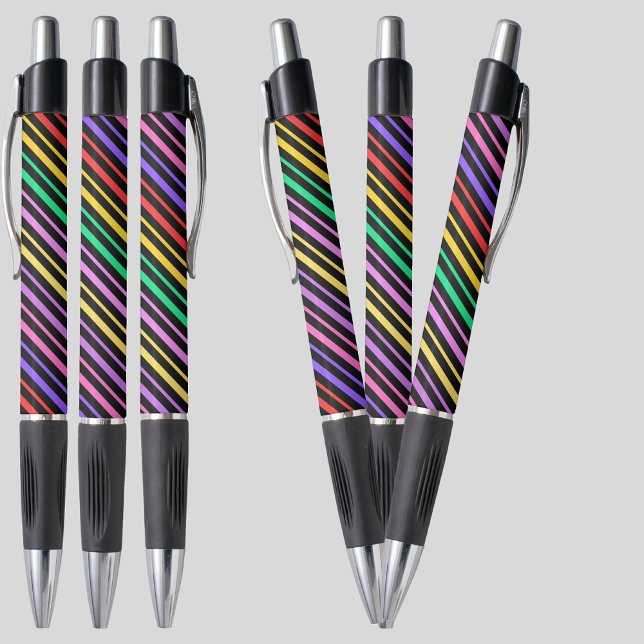 Stylo Motif de bandes violettes colorées (Créateur téléchargé)