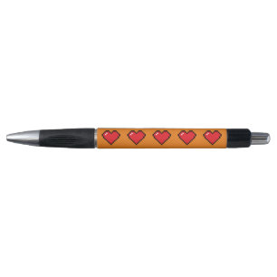 Stylo Motif de coeur Red Pixel