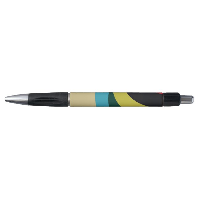 Stylo Motif de courbes colorées (Devant)