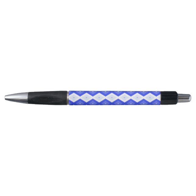 Stylo Motif de diamant bleu royal (Devant)