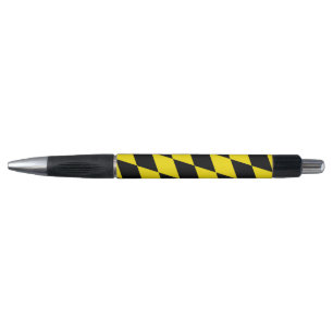 Stylo Motif de drapeau bavarois diamant noir et jaune