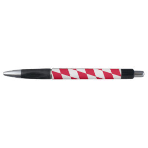 Stylo Motif de drapeau diamant Bavière rouge et blanc