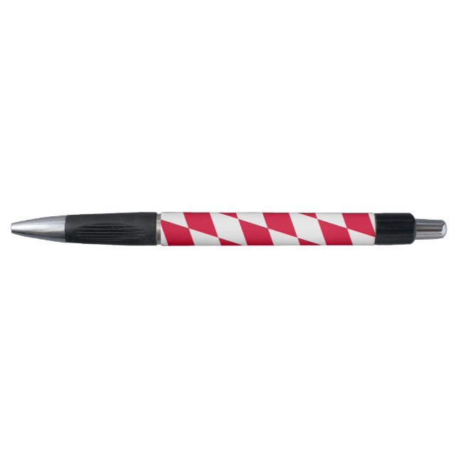 Stylo Motif de drapeau diamant Bavière rouge et blanc (Devant)