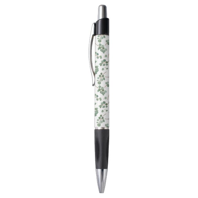 Stylo Motif de feuillage d'arbre de dollar en argent (Haut (Vertical))