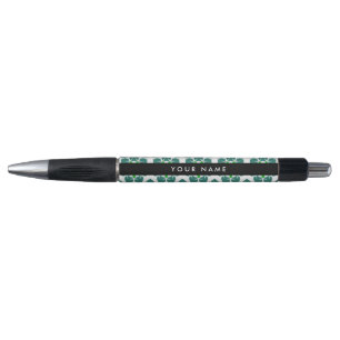 Stylo Motif de feuille, feuilles vertes, votre nom