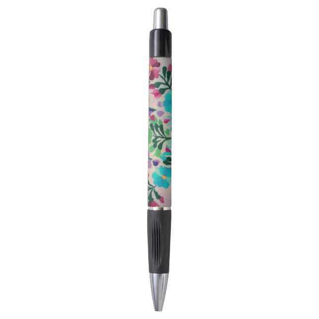 Stylo Motif de fleurs colorées (Devant (Vertical))
