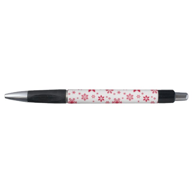Stylo Motif de flocon de neige, Flammes de neige rouges, (Devant)