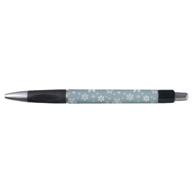 Stylo Motif de flocon de neige, flocons blancs, neige, g (Devant)