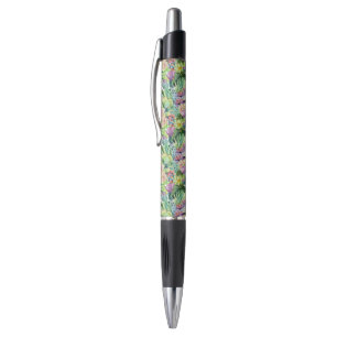 Stylo Motif de floraison exotique de cactus d'aquarelle