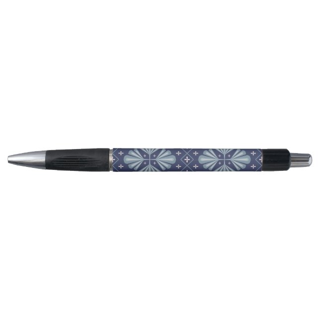 Stylo Motif de formes géométriques bleues (Devant)