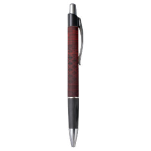 Stylo Motif de grenat et fleur de lis noir royal