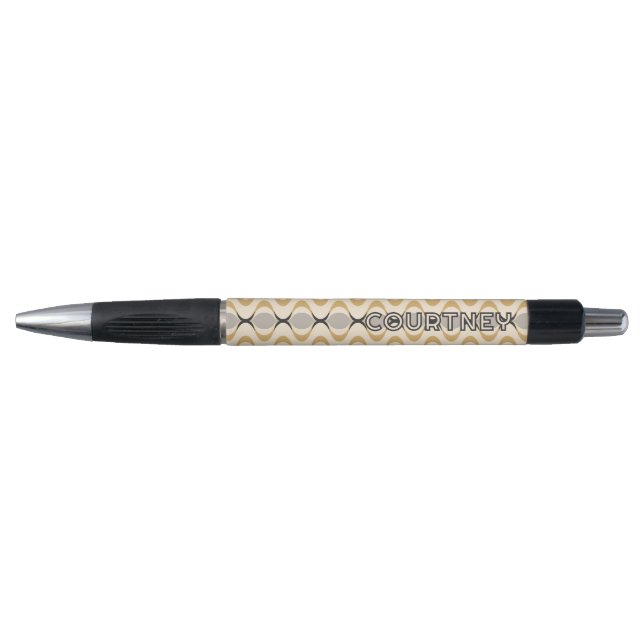 Stylo Motif de la vague d'oignon jaune gris Ochre moutar (Devant)