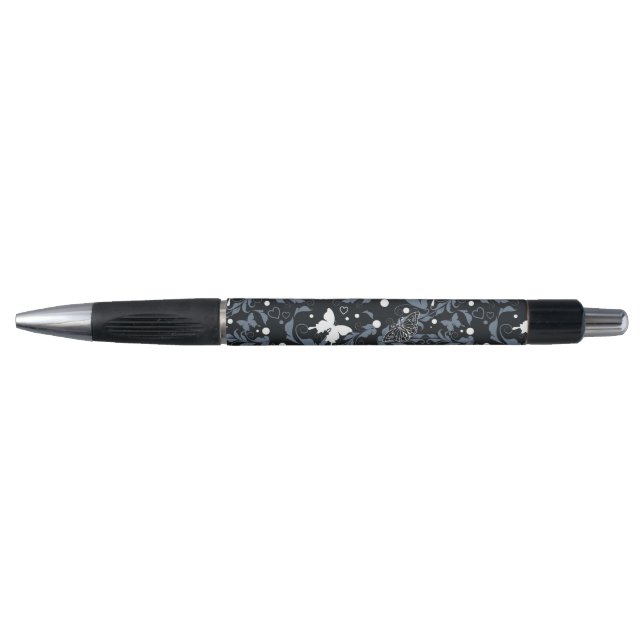 Stylo Motif de papillon noir et blanc (Devant)