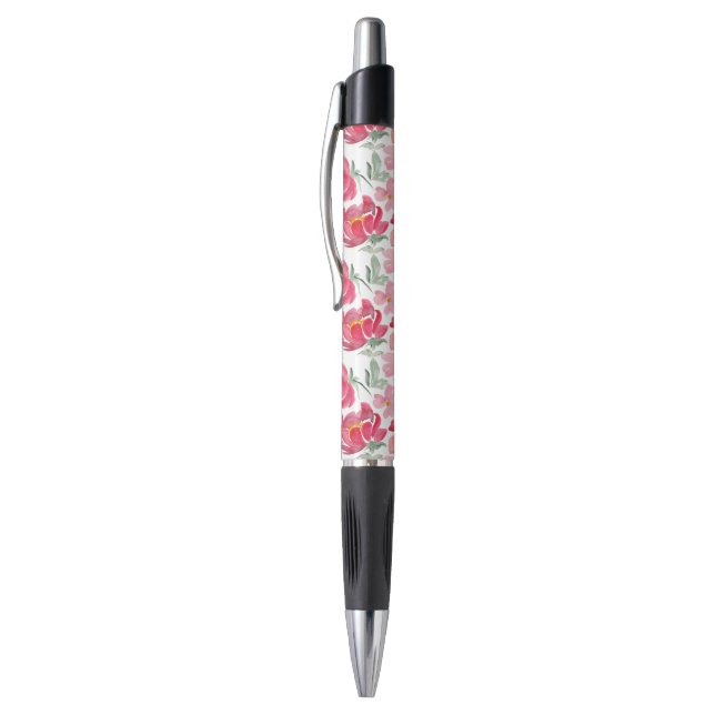 Stylo Motif de pivoine d'aquarelle (Haut (Vertical))