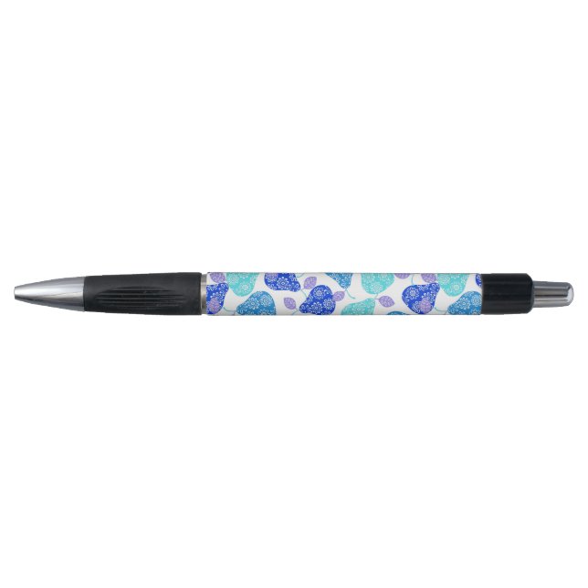 Stylo Motif de poires décoratives bleues mignonnes (Devant)
