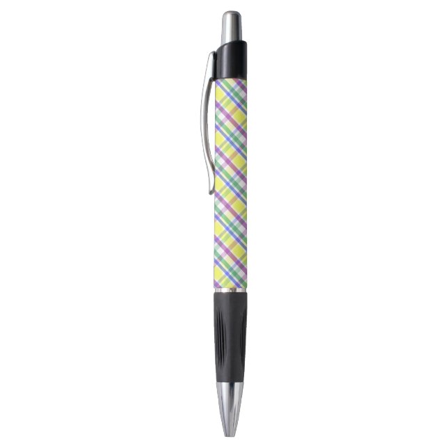 Stylo Motif de printemps Pâques Pastel Plaid (Haut (Vertical))