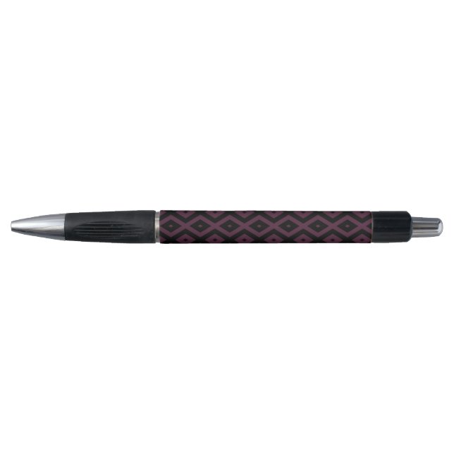 Stylo Motif de prune et de diamant noir (Devant)