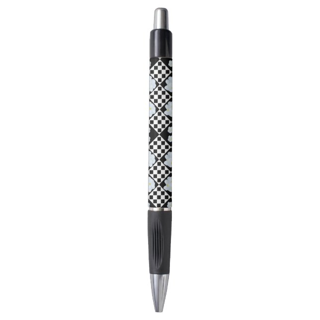 Stylo Motif de sansy noir et blanc (Devant (Vertical))