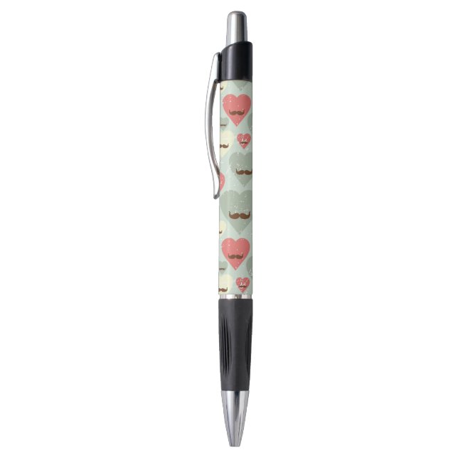 Stylo Motif de Valentine avec le coeur et la moustache (Haut (Vertical))