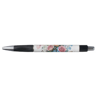 Stylo Motif de vigne florale – Art boho aquarelle doux
