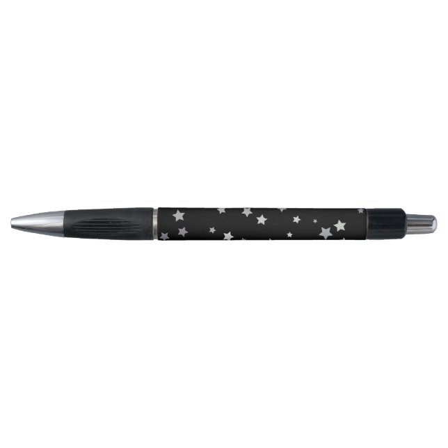 Stylo Motif des étoiles d'argent mignonnes | Toute coule (Devant)