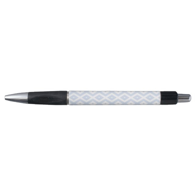 Stylo Motif diamant bleu pâle et blanc (Devant)