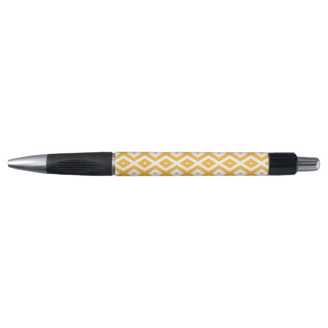 Stylo Motif diamant jaune et blanc soleil (Devant)